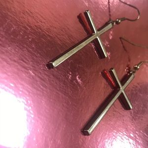 Gold Cross Earrings